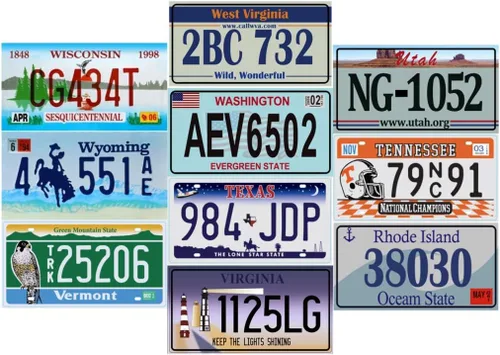 Vista 5 de Réplica de 50 placas decorativas de metal de EE. UU. - Los 50 estados incluidos - 6 x 12 pulgadas en relieve - Letrero de metal para hombre, barra