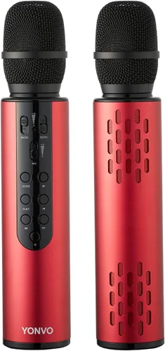 Vista 8 de Micrófono de karaoke inalámbrico, micrófono portátil Bluetooth de mano con altavoz de 10 W, máquina de karaoke para cantar en casa, fiesta