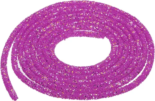 Vista 83 de MECCANIXITY Cuerda de lentejuelas con purpurina de 2.5 yardas, 6mm, 0.24 pulgadas, cuerda de tubo de lentejuelas con diamantes de imitación