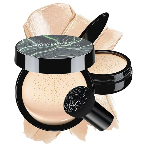 Vista 11 de Mushroom Head Air Cushion CC Cream - Base de maquillaje facial BB Cream para piel madura, corrector hidratante que ilumina el tono de piel uniforme