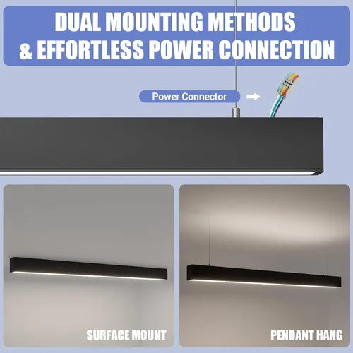 Vista 7 de Luz lineal LED de 4 pies, luz arriba y abajo de 50/45/40/35/30W, CCT de 3000/4000/5000K, luminarias lineales comerciales y residenciales