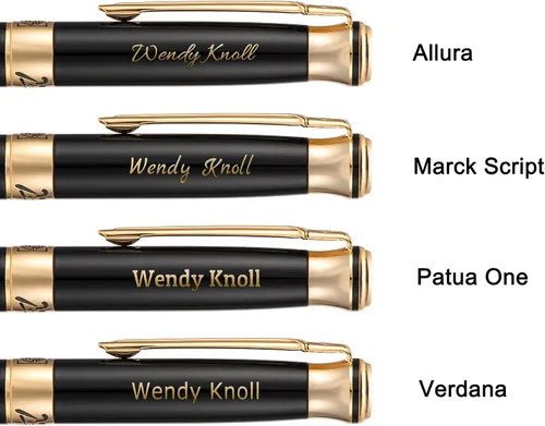 Vista 3 de Wikult Picasso 903 - Pluma estilográfica personalizada de oro negro, punta fina, regalo con bolsa pequeña para bolígrafo, grabado con tu nombre