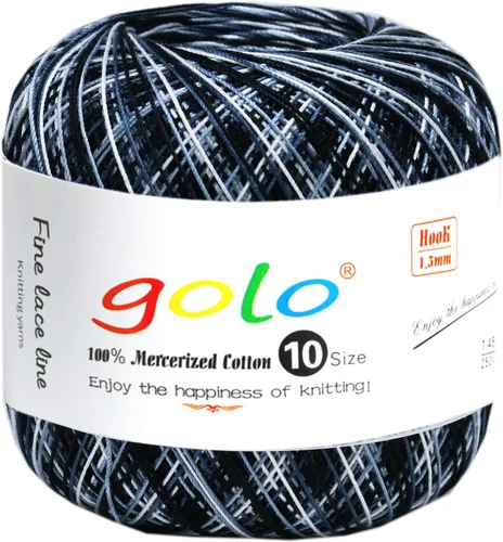 Vista 165 de Golo - 3 bolas de hilo de ganchillo tamaño 10, hilo de crochet para tejer a mano 102