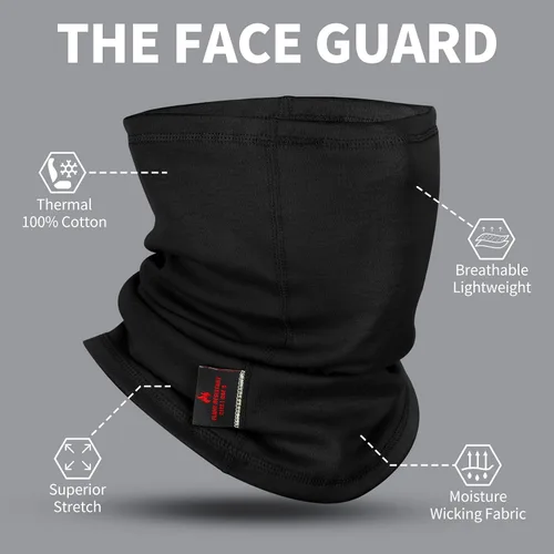 Vista 2 de Mascarilla FR para hombres CATHRC2 resistente al fuego polaina para el cuello que cubre 100% algodón arco flash soldadura escudo protector 12CAL