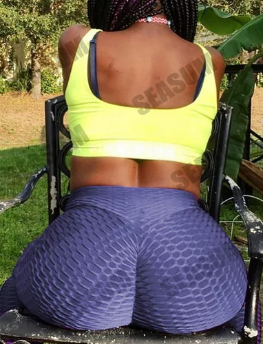 Vista 116 de SEASUM - Pantalones de yoga de cintura alta para mujer, con control de abdomen y realce de glúteos, leggings favorecedores para entrenar y correr