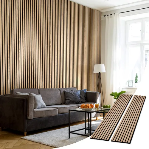 Vista 11 de WVH Slatpanel - Paneles de pared de madera acústica para pared y techo (6 x 4 x 0.78 pulgadas), panel texturizado 3D para decoración de pared