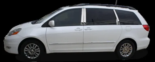 Vista 2 de QAA Compatible con Toyota Sienna 2004-2010 4 piezas de poste de pilar inoxidable PP24150
