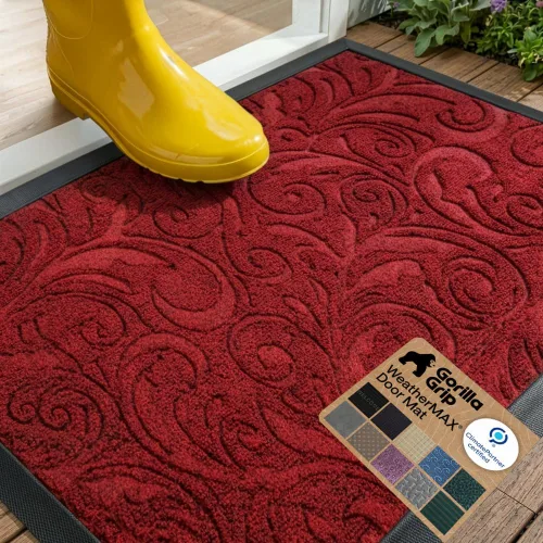 Vista 10 de Gorilla Grip - Tapete WeatherMax todo terreno 100% impermeable, caucho natural, resistente a manchas y decoloración, interior y exterior, fácil