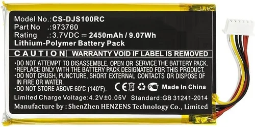 Vista 3 de 2450mAh Pro 973760 Reemplazo de batería para DJI SO1A controlador Mavic Air Controller Mavic Pro Remote Spark Remote (3.7V)