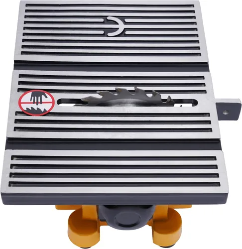 Vista 6 de Mini banco de sierra de mesa de 90 W 1/8 HP de 4 pulgadas, máquina de corte de piedra de vidrio y madera, mini herramienta de corte de sierra