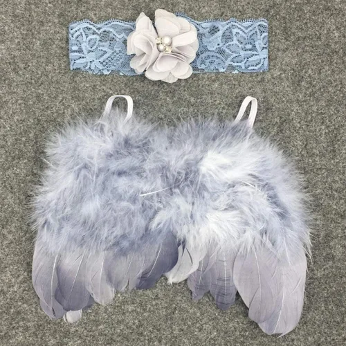 Vista 2 de Juego de alas de plumas de ángel para bebé recién nacido