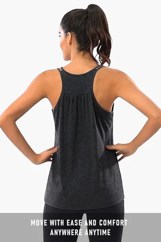 Vista 4 de Hibelle Camiseta sin mangas para mujer con cuello redondo y espalda cruzada