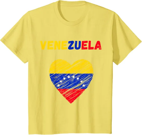 Vista 57 de Camiseta con la bandera venezolana con corazón de Venezuela, Negro