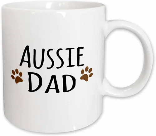Vista 12 de 3dRose Taza Aussie Dog Dad de 11 onzas, color negro
