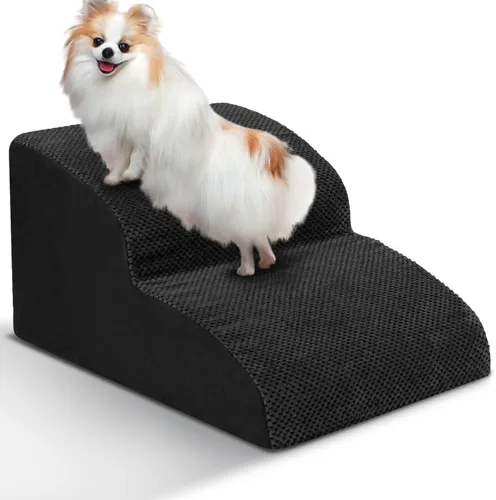 Vista 26 de Escaleras para Perros para Perros Pequeños - Rampa de Espuma de Alta Densidad, Pasos Extra Anchos para Mascotas con Fondo Antideslizante para Camas