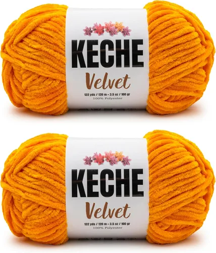Vista 31 de Keche Hilo para ganchillo, hilo de terciopelo, chenilla suave, manta de bebé voluminosa amigurumi Yarn 3.53 oz (132 yardas) - Arona