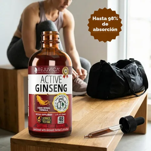 Vista 4 de Ginseng activo Panax rojo coreano con Ginsenósidos naturales - Solución líquida avanzada totalmente natural para una absorción 2 veces mayor - Apoya