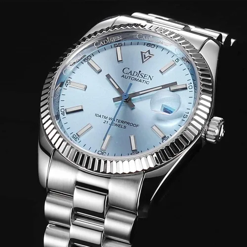 Vista 3 de CADISEN Reloj mecánico automático de acero inoxidable de lujo de marca impermeable de 328.1 ft para hombre de diseño H0mage