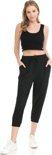 Vista 4 de Leggings Depot - Pantalones deportivos de calce relajado para mujer, con bolsillos y puños, ideales para yoga y entrenamiento