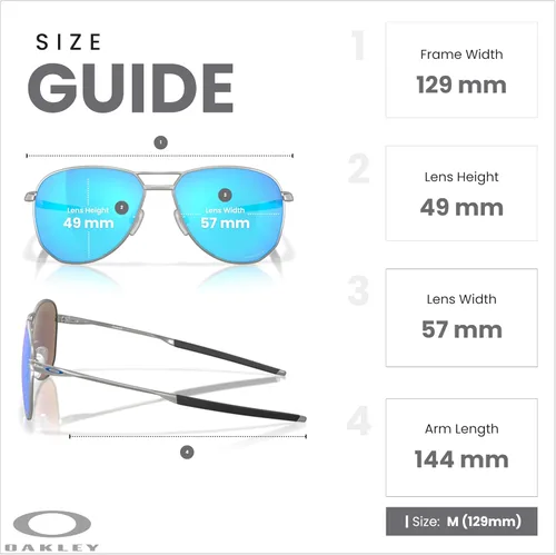 Vista 4 de Oakley Contrail OO4147 - Lentes de sol de aviador para hombre + paquete con correa de accesorio + paquete con kit de cuidado de diseñador iWear
