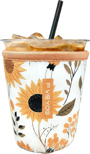 Vista 75 de Fundas de neopreno reutilizables aisladas para café helado, fundas para tazas de café helado, fundas para bebidas heladas y calientes