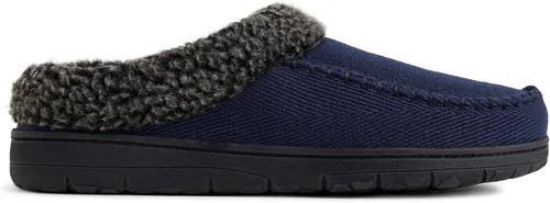 Vista 3 de Dearfoams - Pantuflazueco de gamuza de microfibra para hombre, con puntada de látigo