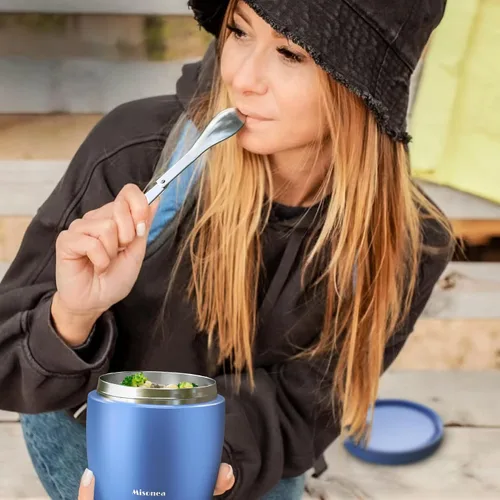 Vista 7 de Termo para comida caliente, 32 onzas, tarro de comida aislado al vacío para adultos, de acero inoxidable, termo de boca ancha, a prueba de fugas