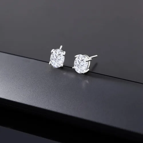 Vista 110 de Gem Stone King Aretes de oro de 14 quilates con piedra natal ovalada de 0.315 x 0.236 in Aretes de oro para mujer