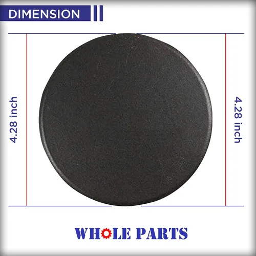 Vista 5 de Tapa de quemador Whole Parts mejorada (negro) N.º de pieza PA080015, repuesto y compatible con algunos electrodomésticos de cocinas de gas Viking