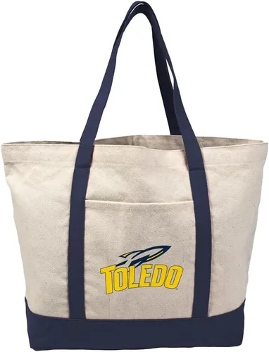 Vista 81 de Campus Lab Bolsa de lona con logotipo primario colegiado con bolsillo externo, bolsa de hombro reutilizable para ir de compras, playa Águilas A&m
