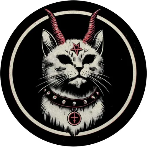Vista 3 de PopSockets de Baphomet Satánico Oculto Gato Diablo PopGrip estándar