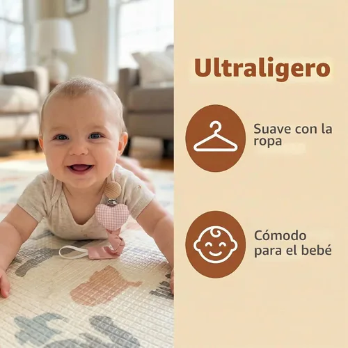 Vista 2 de Pinzas para chupete – Paquete de 5 soportes para chupete para bebés niños y niñas – Cuentas de dentición Soothie Binky Clips mordedores – La mejor