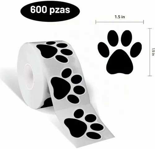 Vista 3 de STARLIBOO Calcomanías con estampado de patas, calcomanías de pata de perro de 1.5 pulgadas, 600 calcomanías de patas de cachorro, calcomanías