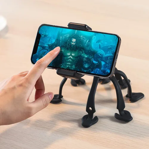 Vista 6 de Trípode de pulpo para teléfono celular, soporte universal para teléfono inteligente, trípode de pulpo, 8 patas para todos los teléfonos inteligentes