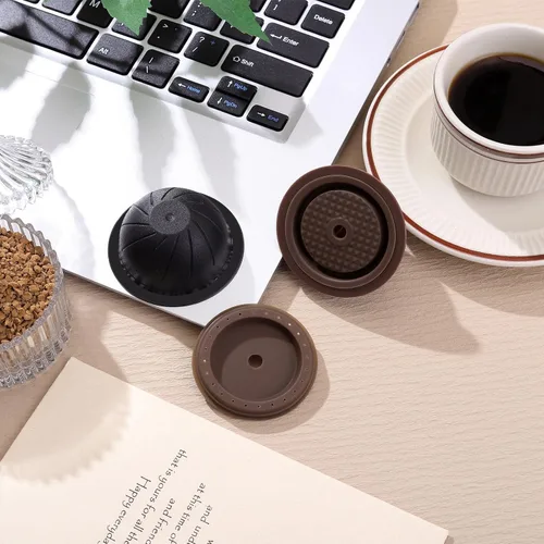 Vista 3 de Tapas de cápsulas de café reutilizables con cápsulas de café Ver-tuo recargables de 5.1 fl oz/7.8 fl oz compatibles con Ver-tuo-line Ver-tuo