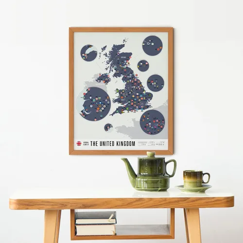 Vista 6 de Pop Chart Clubes de fútbol del Reino Unido Póster artístico de 16 x 20 pulgadas Más de 100 clubes de fútbol de Inglaterra, Escocia y Gales en un