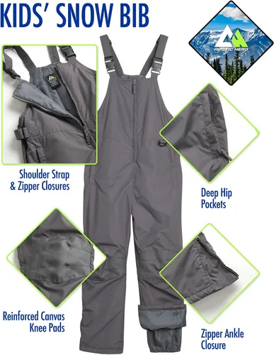 Vista 2 de Babero de nieve para niños Unisex para niños y niñas con aislamiento impermeable pantalones de nieve para esquísnowboard (2T-18)