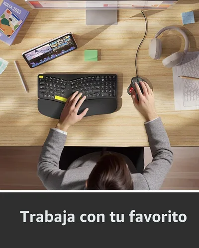 Vista 7 de Ratón Nulea M509 Trackball con cable, diseño ergonómico, fácil control con el pulgar, seguimiento preciso y suave, interfaz 2-en-1