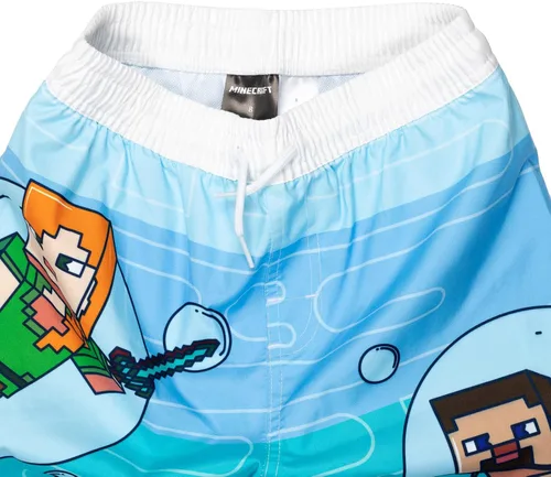 Vista 8 de Minecraft Conjunto de camiseta de protección raglán y traje de baño UPF 50+, tallas de niño a niño grande (4-18-20)
