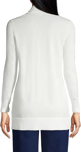 Vista 2 de Lands' End Cárdigan largo abierto de algodón para mujer
