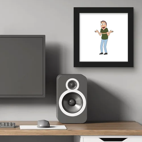 Vista 6 de Trends International Gallery Pops Cartoon Network Rick and Morty - Póster de pared de Jerry, 12 x 12 pulgadas, versión enmarcada en negro Versión