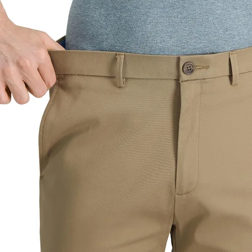 Vista 4 de Haggar Men's Premium No Iron Khaki Straight Fit Flat Front Casual Pant