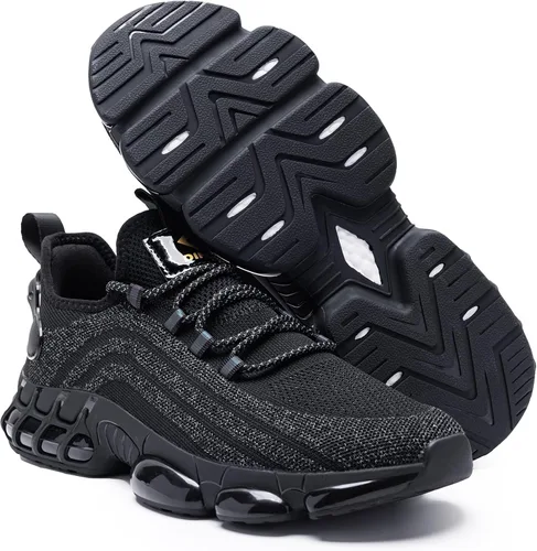 Vista 6 de Zapatos deportivos para caminar para hombre, sin cordones, con malla con amortiguación de aire, a la moda, para gimnasio, informales, atléticos