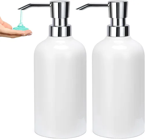 Vista 8 de Baño negro de cerámica del dispensador del jabón, dispensador del jabón de la mano 16.9oz para la cocina, hotel