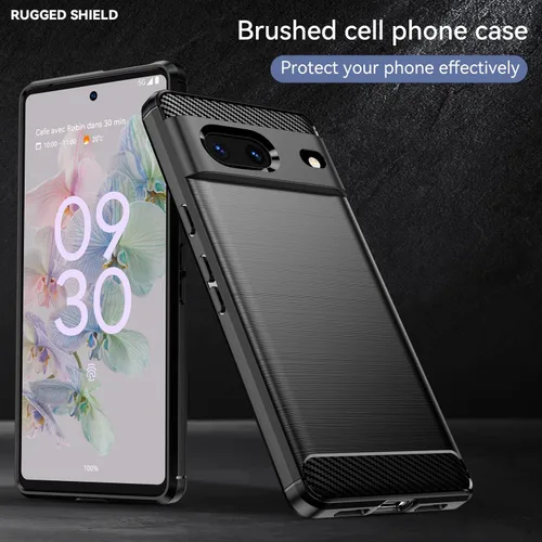 Vista 5 de Asuwish Funda para teléfono para Google Pixel 7 5G con protector de pantalla de vidrio templado y accesorios para celda, silicona suave y delgada