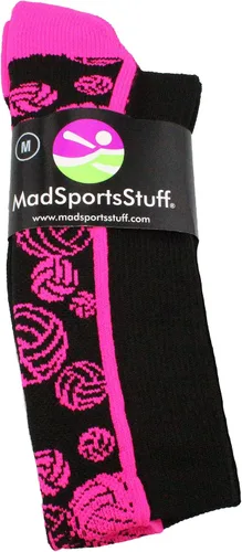 Vista 2 de MadSportsStuff Crazy Volleyball Logo Crew Socks (multiple colors)