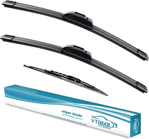 Vista 18 de VTOGOI® Juego de limpiaparabrisas de repuesto para Toyota FJ Cruiser 2007-2014, juego de limpiaparabrisas delanteros y traseros de calidad original