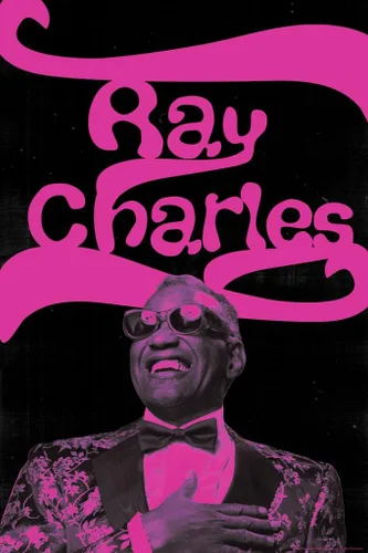 Vista 2 de Póster musical laminado de Ray Charles Retro Glow para pared, borrado en seco, 16 x 24 pulgadas
