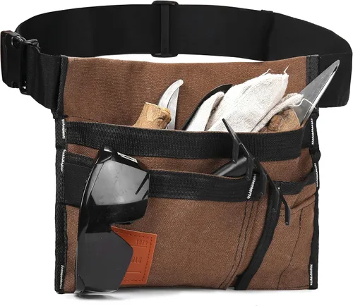 Vista 3 de VIDAR TOOLS Bolso de cinturón de herramientas de 6 bolsillos de un solo lado/cinturón utilitario/delantal de trabajo para carpintero y jardinero.