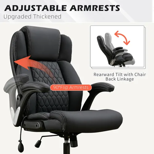 Vista 7 de Silla de oficina grande y alta de 700 libras, silla de escritorio ejecutiva resistente con soporte lumbar inflable, asiento acolchado extra ancho